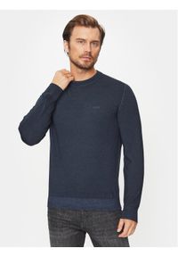 BOSS - Boss Sweter Astefe 50497604 Granatowy Regular Fit. Kolor: niebieski. Materiał: wełna