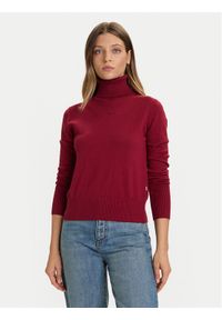 Guess Jeans Golf W4BR15 Z3HO2 Czerwony Regular Fit. Typ kołnierza: golf. Kolor: czerwony. Materiał: syntetyk