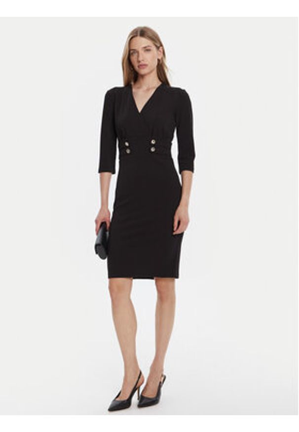 Rinascimento Sukienka koktajlowa CFC0126151003 Czarny Slim Fit. Kolor: czarny. Materiał: syntetyk. Styl: wizytowy