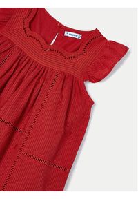 Mayoral Sukienka letnia 3930 Czerwony Regular Fit. Kolor: czerwony. Materiał: bawełna. Sezon: lato #3