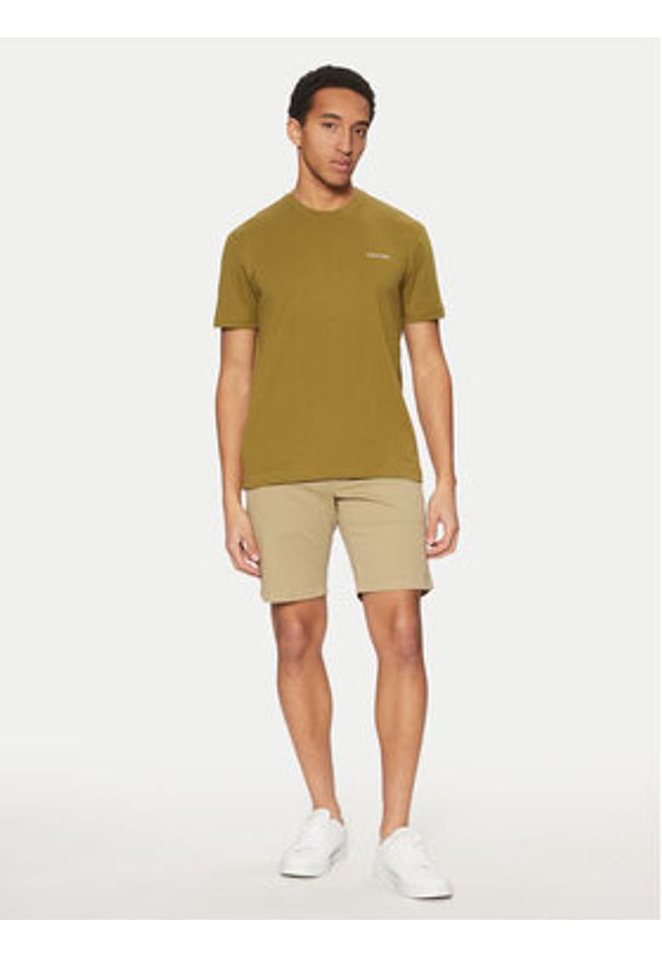 Calvin Klein Szorty materiałowe Modern Twill K10K114063 Beżowy Slim Fit. Kolor: beżowy. Materiał: bawełna