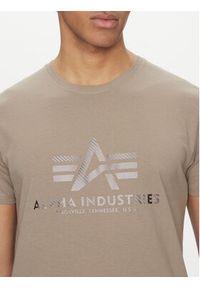 Alpha Industries T-Shirt Basic 100501 Beżowy Regular Fit. Kolor: beżowy. Materiał: bawełna #3