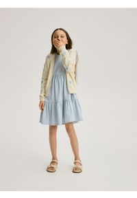 Reserved - Bawełniana sukienka - jasnoniebieski. Kolor: niebieski. Materiał: bawełna