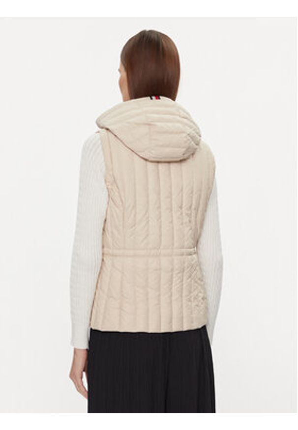 TOMMY HILFIGER - Tommy Hilfiger Bezrękawnik Feminine Lw Down Vest WW0WW40485 Beżowy Slim Fit. Kolor: beżowy. Materiał: syntetyk. Długość rękawa: bez rękawów