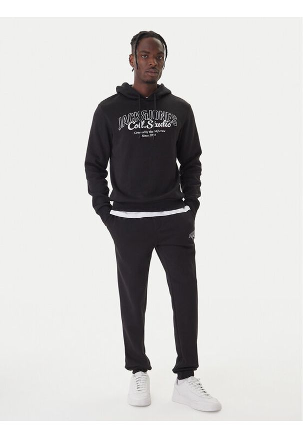 Jack & Jones Komplet t-shirt, bluza i spodnie Makoto 12287681 Czarny Regular Fit. Kolor: czarny. Materiał: bawełna