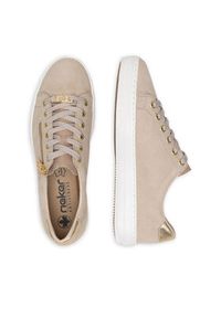Rieker Sneakersy L59L1-60 Beżowy. Kolor: beżowy. Materiał: zamsz, skóra #6