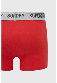 Superdry Bokserki (3-pack) męskie kolor bordowy. Kolor: czerwony. Materiał: bawełna