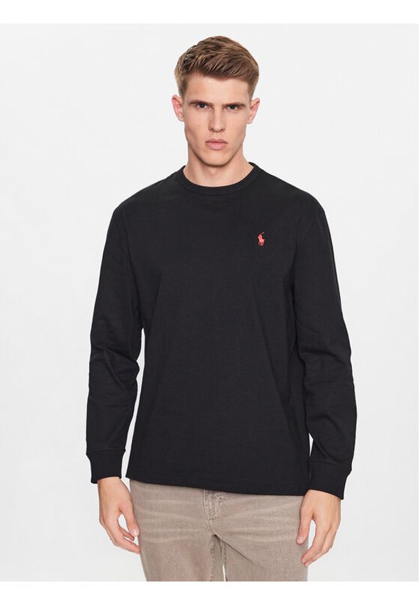 Polo Ralph Lauren Longsleeve 710842632001 Czarny Regular Fit. Typ kołnierza: polo. Kolor: czarny. Materiał: bawełna. Długość rękawa: długi rękaw