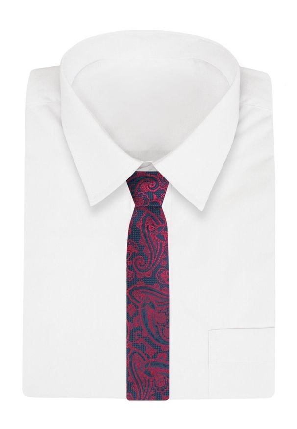 Alties - Krawat - ALTIES - Granatowo-Czerwony, Wzór. Kolor: czerwony, niebieski, wielokolorowy. Materiał: tkanina. Styl: elegancki, wizytowy