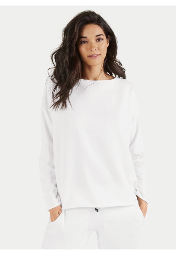 Biała bawełniana bluza Juvia. Kolor: biały. Materiał: bawełna