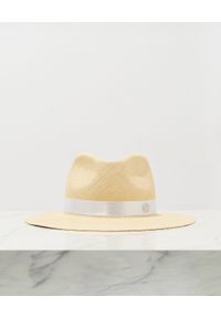 MAISON MICHEL PARIS - Beżowy kapelusz Henrietta. Kolor: beżowy. Wzór: aplikacja #3
