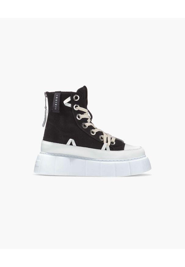 Inuikii - INUIKII MATILDA CANVAS HIGH Sneakersy damskie. Okazja: na co dzień, na spacer. Wysokość cholewki: przed kolano. Kolor: czarny. Materiał: guma, materiał. Szerokość cholewki: normalna. Sezon: lato. Sport: turystyka piesza