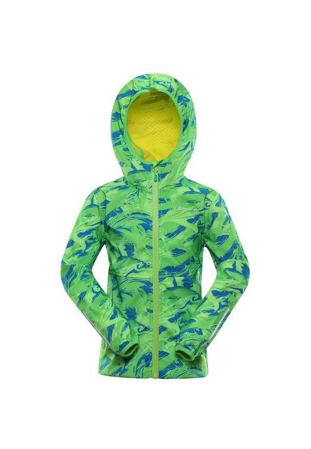 ALPINE PRO - Wodoodporna Kurtka Softshell dla Dzieci Alpine Pro Lanco 104-110. Kolor: zielony. Materiał: elastan, poliester. Styl: sportowy