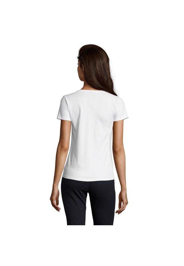 SOL'S - Koszulka Damska Imperial Z Dekoltem V. Kolor: biały. Sport: turystyka piesza