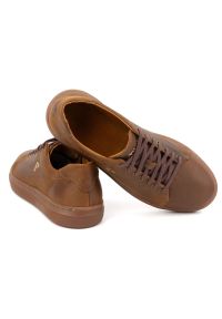 Polbut - Buty męskie skórzane sneakersy POLBUT 2127 camel brązowe. Kolor: brązowy. Materiał: skóra #4