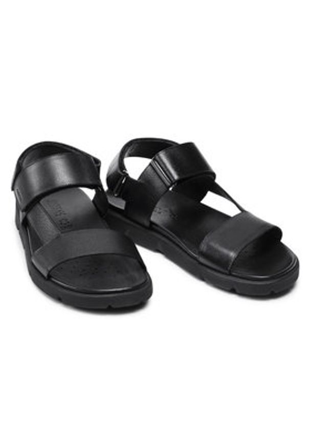 Geox Sandały U Xand 2S B U15BGB 0003C C9999 Czarny. Kolor: czarny. Materiał: skóra