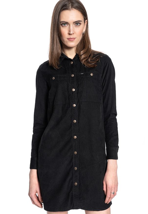 Lee - LEE WORKSHIRT DRESS DAMSKA SUKIENKA BLACK L50SMR01 112111405