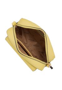 Wittchen - Damska torebka listonoszka z metalową ozdobą. Kolor: żółty. Wzór: aplikacja. Dodatki: z haftem. Materiał: skórzane. Rozmiar: małe. Styl: casual, elegancki #4