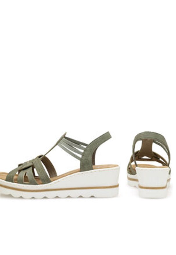 Rieker Sandały 67459-52 Zielony. Kolor: zielony. Materiał: syntetyk