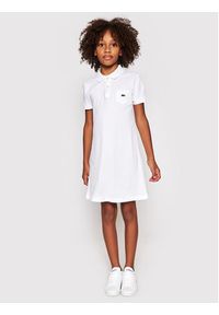 Lacoste Sukienka codzienna EJ2816 Biały Regular Fit. Okazja: na co dzień. Kolor: biały. Materiał: bawełna. Typ sukienki: proste. Styl: casual #7