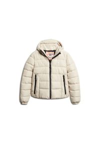 Damska kurtka z kapturem Superdry Spirit Sports. Typ kołnierza: kaptur. Kolor: biały. Materiał: puch. Długość rękawa: długi rękaw #1