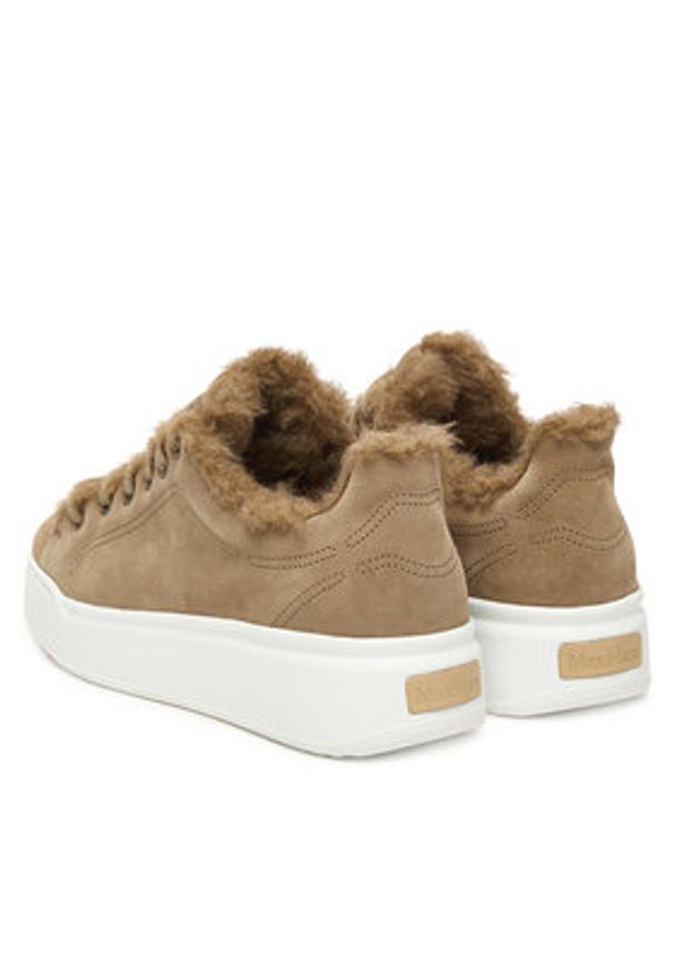 Max Mara Sneakersy Tmaxi 2524766192650 Brązowy. Kolor: brązowy. Materiał: zamsz, skóra