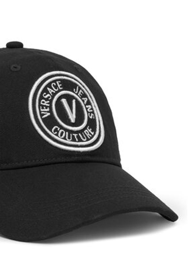 Versace Jeans Couture Czapka z daszkiem 78VAZK26 Czarny. Kolor: czarny. Materiał: bawełna, materiał