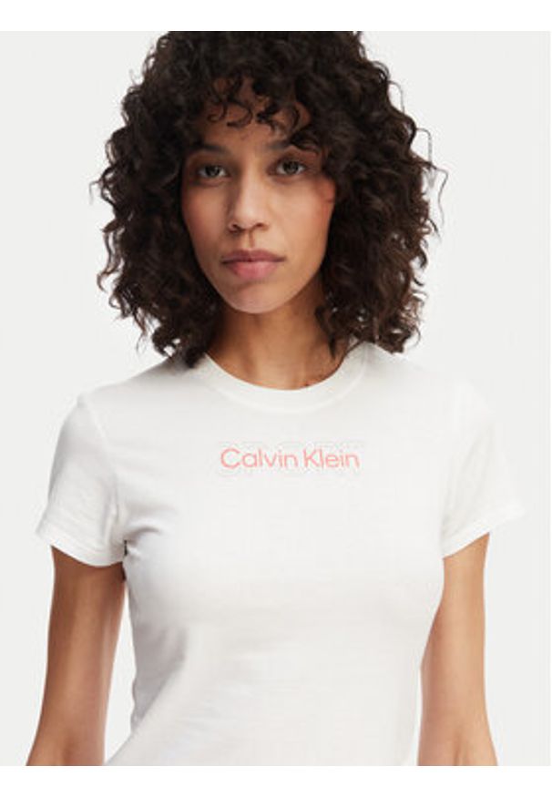 Calvin Klein T-Shirt LVGWS6K240 Biały Regular Fit. Kolor: biały. Materiał: bawełna