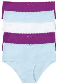 bonprix - Figi panty (5 par) z bawełny organicznej. Kolor: fioletowy. Materiał: bawełna #1