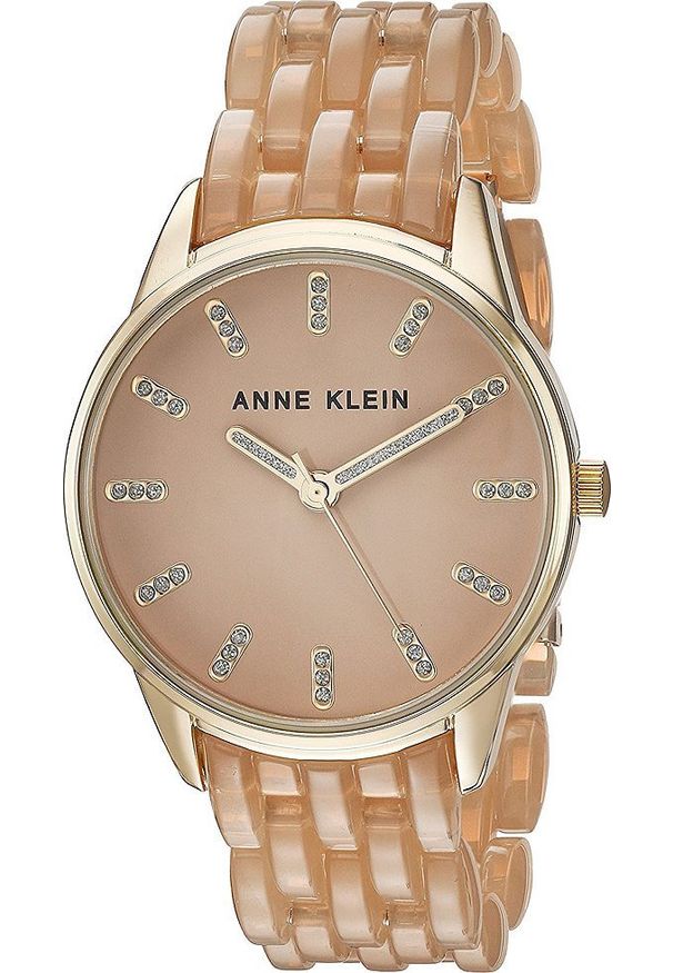 Zegarek Anne Klein Zegarek damski Anne Klein AK-2616TNGB CYRKONIE beżowy. Kolor: beżowy