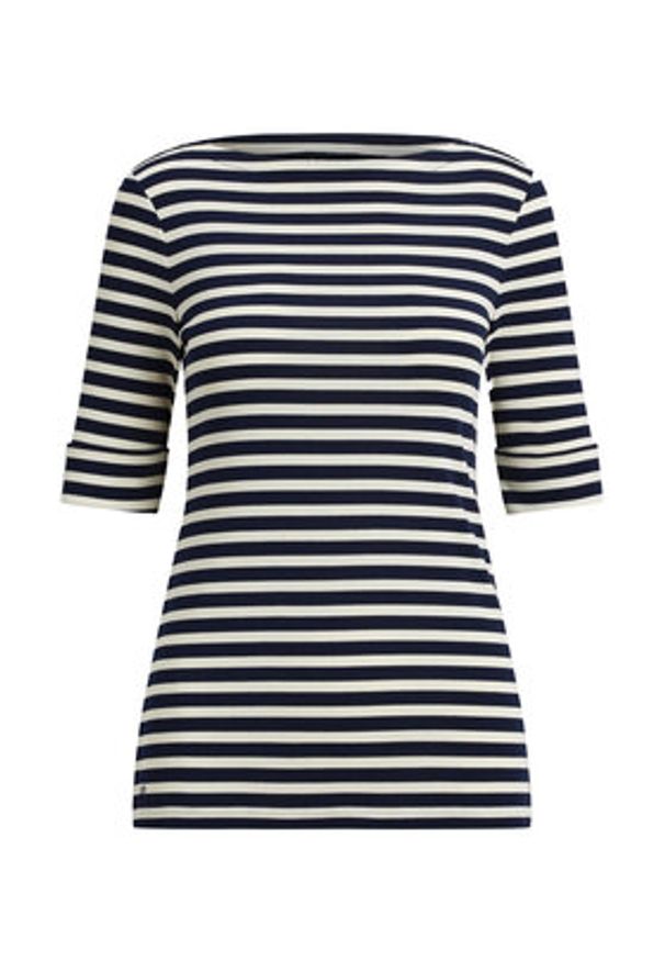 Lauren Ralph Lauren - LAUREN RALPH LAUREN Bluzka 200980041002 Biały Slim Fit. Kolor: biały. Materiał: bawełna