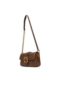 Pinko - PINKO Torebka Love One Mini Slouchy Fl PE 25 PLTT 104340 A2C2 Brązowy. Kolor: brązowy. Materiał: skórzane #5