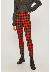 DKNY - Dkny - Spodnie. Stan: podwyższony. Kolor: czerwony. Materiał: tkanina, poliester, jedwab #1