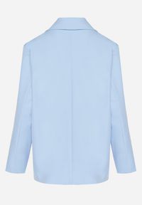 Born2be - Jasnoniebieska Dwurzędowa Marynarka o Pudełkowym Kroju Oversize Kosalia. Okazja: na co dzień, na spotkanie biznesowe. Kolor: niebieski. Materiał: jeans. Styl: biznesowy, klasyczny, elegancki, casual #3