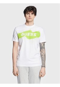 Guess T-Shirt Z3GI15 J1314 Biały Slim Fit. Kolor: biały. Materiał: bawełna