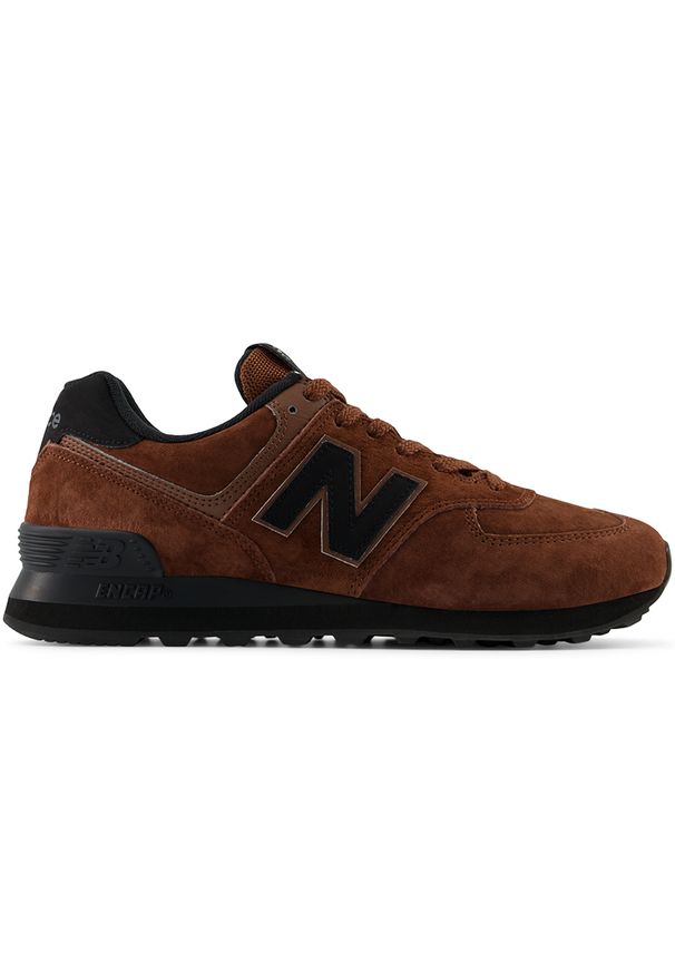 Buty unisex New Balance U574LEB – brązowe. Kolor: brązowy. Materiał: materiał, skóra, syntetyk, guma. Szerokość cholewki: normalna. Model: New Balance 574