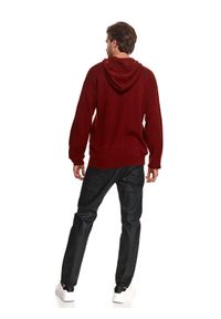 TOP SECRET - Bluza swetrowa z miękkiej dzianiny. Kolor: czerwony. Materiał: dzianina. Długość rękawa: długi rękaw. Długość: długie. Wzór: gładki. Sezon: zima, jesień #6