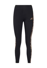 Adidas - adidas Legginsy Animal Print 3-Stripes JM1864 Czarny Slim Fit. Kolor: czarny. Materiał: bawełna. Wzór: nadruk #3