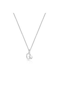 W.KRUK - Wisiorek srebrny serce z cyrkonią. Materiał: srebrne. Kolor: srebrny. Kamień szlachetny: cyrkonia #1