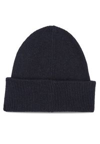 Calvin Klein Czapka Leather Patch Docker Beanie K50K510978 Granatowy. Kolor: niebieski. Materiał: wełna