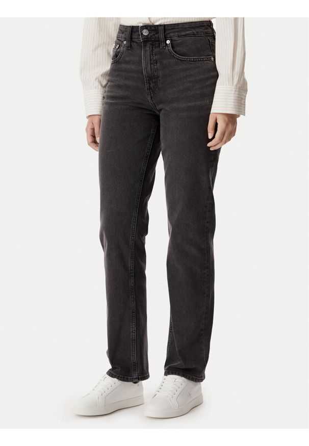 Calvin Klein Jeans Jeansy LV047F708G Czarny Straight Fit. Kolor: czarny