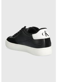 Calvin Klein Jeans sneakersy skórzane CLASSIC CUPSOLE LACEUP MIX LTH kolor czarny YM0YM00713. Nosek buta: okrągły. Zapięcie: sznurówki. Kolor: czarny. Materiał: skóra #2