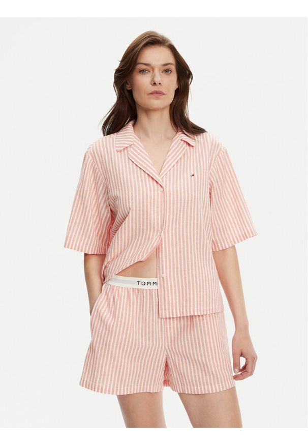 TOMMY HILFIGER - Tommy Hilfiger Piżama UW0UW05799 Pomarańczowy Regular Fit. Kolor: pomarańczowy. Materiał: bawełna
