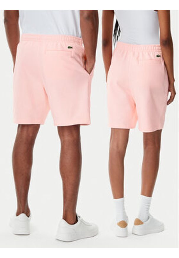 Lacoste Szorty sportowe Unisex GH0990 Różowy Regular Fit. Kolor: różowy. Materiał: bawełna