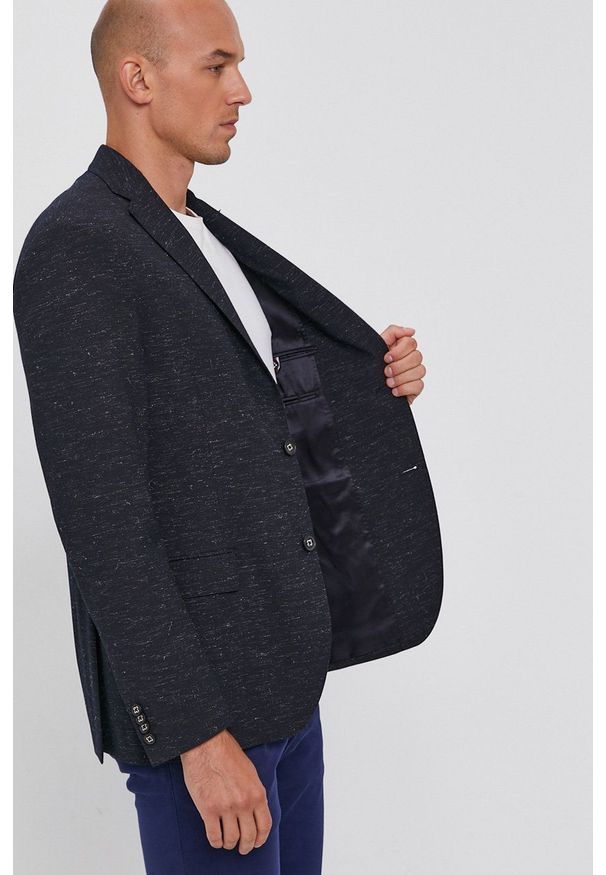 TOMMY HILFIGER - Tommy Hilfiger - Marynarka. Okazja: na co dzień. Kolor: niebieski. Styl: klasyczny, casual