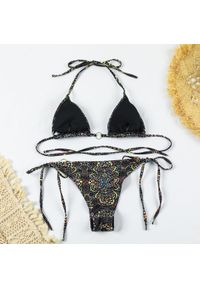 Intica - Bikini ze sznureczkami szybkoschnące na plażę i basen Gema. Kolor: wielokolorowy. Materiał: materiał #3
