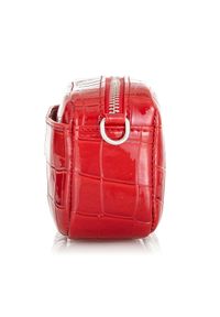 Ochnik - Mała lakierowana torebka damska. Kolor: czerwony. Materiał: skórzane. Rozmiar: małe. Rodzaj torebki: na ramię