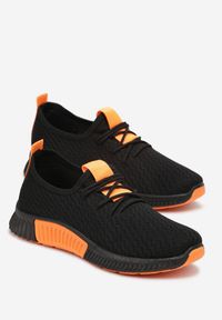 Born2be - Czarno-Pomarańczowe Buty Sportowe Palssare. Zapięcie: pasek. Kolor: czarny. Materiał: materiał. Szerokość cholewki: normalna. Wzór: paski #4