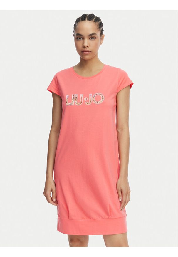 Liu Jo Beachwear Sukienka codzienna VA6212 JS003 Koralowy Regular Fit. Okazja: na co dzień. Kolor: pomarańczowy. Materiał: bawełna. Typ sukienki: proste. Styl: casual