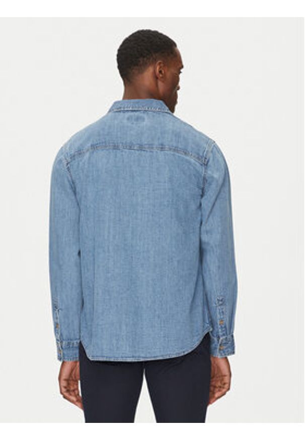 Guess Jeans Koszula jeansowa M4YH56 D5EI2 Granatowy Regular Fit. Kolor: niebieski. Materiał: bawełna